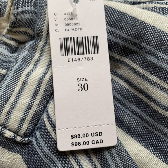 Pilcro Anthropologie Sz 30 Shorts Everyday Striped Shorts in Blue Motif NWT $88 - Picture 9 of 12